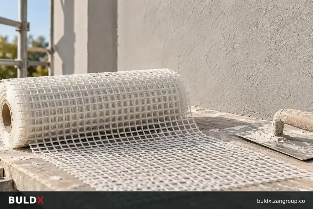 AI-generated application context: Facade insulation reinforcement mesh: compare declared properties