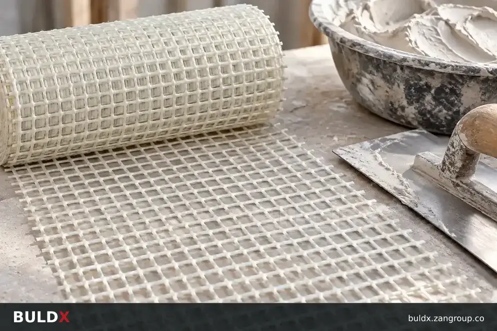 AI-generated application context: Render and plaster mesh: distinguish reinforcement applications