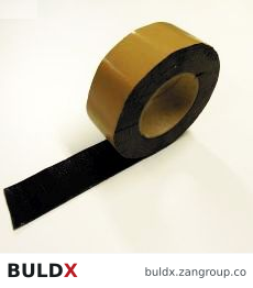 BULDX catalogue illustration: Reinforced Double-Sided Butyl Tape · 50 mm × 15 m · 1 mm, code BDX-BT-DS-1-50-15