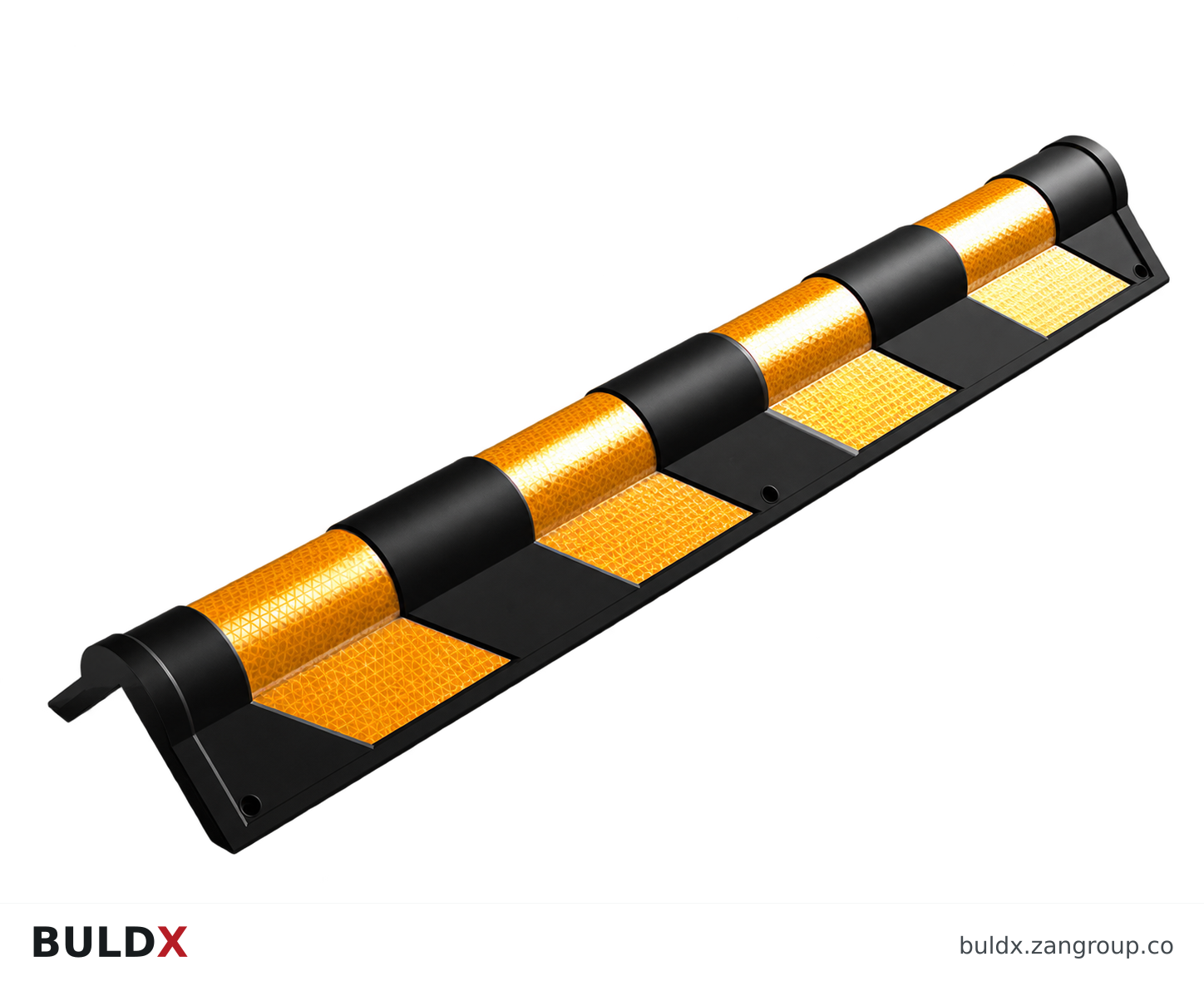 BULDX catalogue illustration of 800 × 120 mm Reflective Rubber Corner Guard, code BDX-CG-RB-80012020