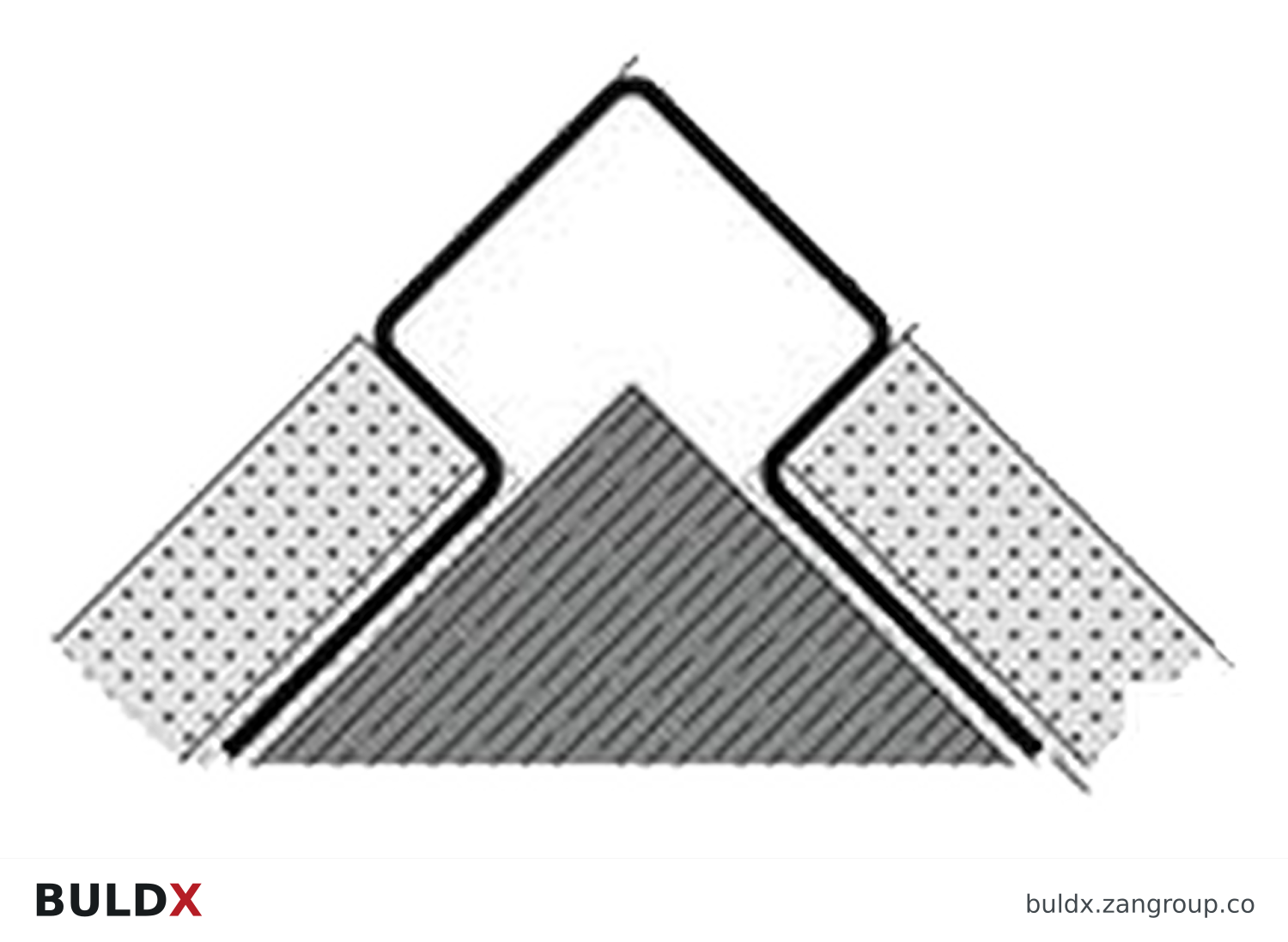 BULDX catalogue illustration of 22 × 10 mm Stainless-Steel Corner Guard, code BDX-CG-SS-2210