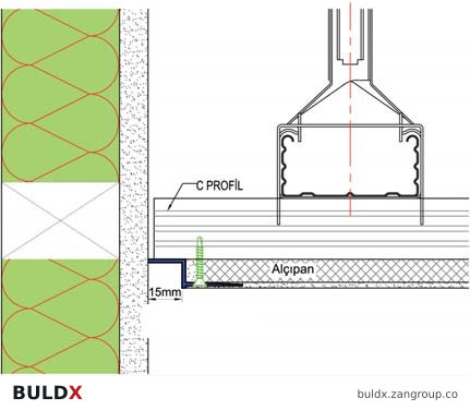 BULDX catalogue illustration of Aluminium Plasterboard Reveal Profile · 15 mm reveal · 3000 mm, code BDX-DB-AL-RV-15-3000