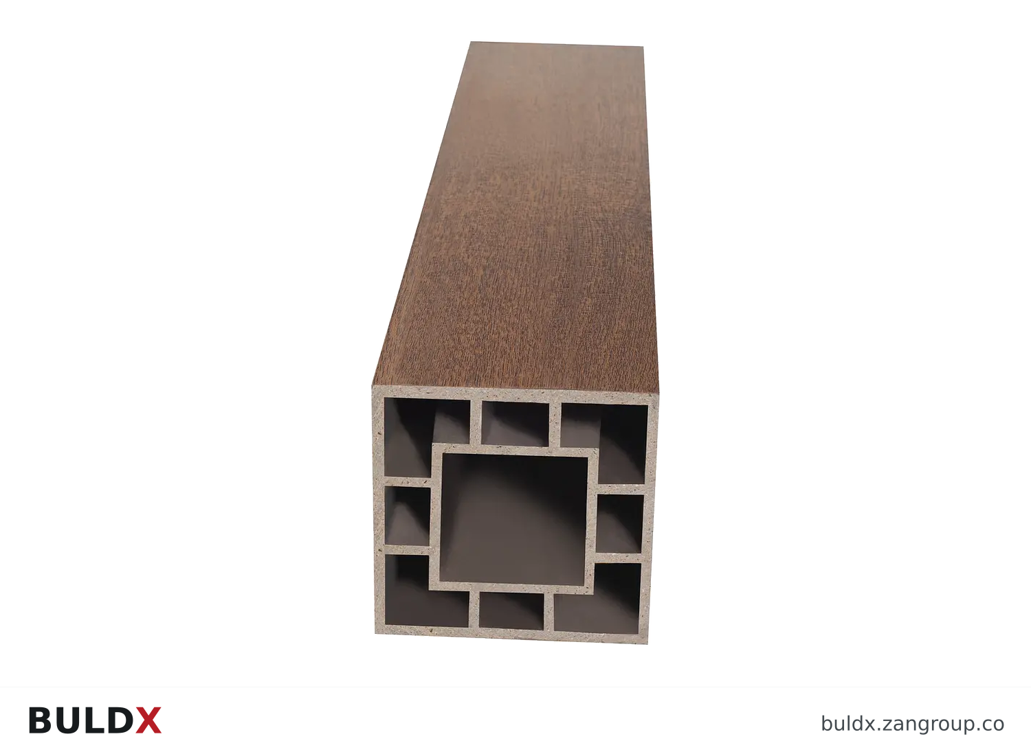 BULDX catalogue illustration of Fence Post Profile 100 × 100, code BDX-FN-POST-100100