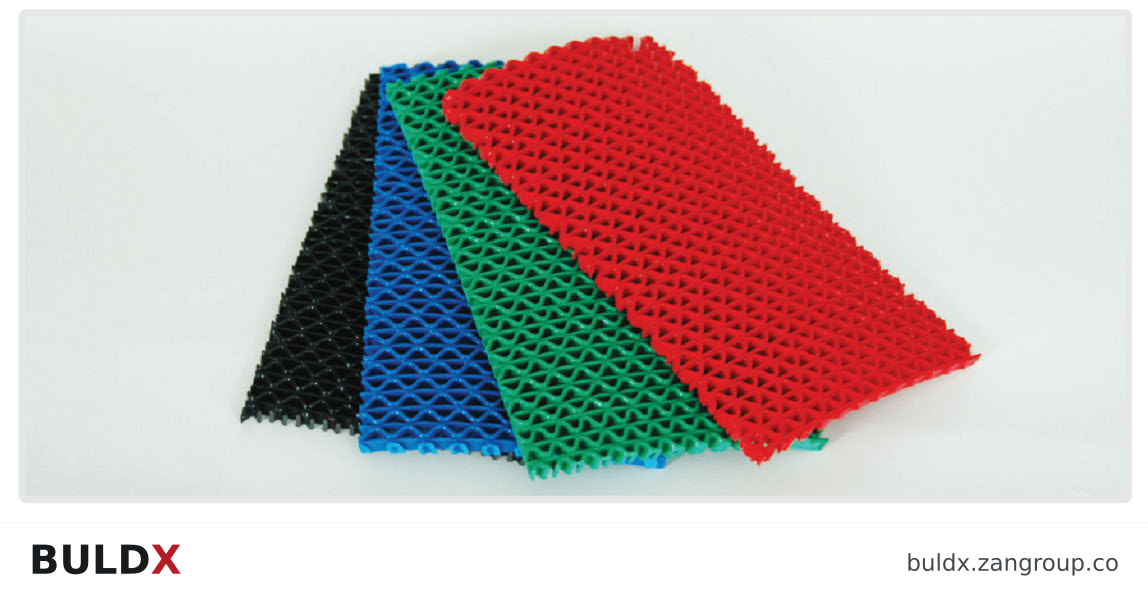 BULDX catalogue illustration of PVC Wet-Area Walkway Mat · 6 mm · 1200 mm × 15 m, code BDX-MAT-PVC-WET-6-1200-15