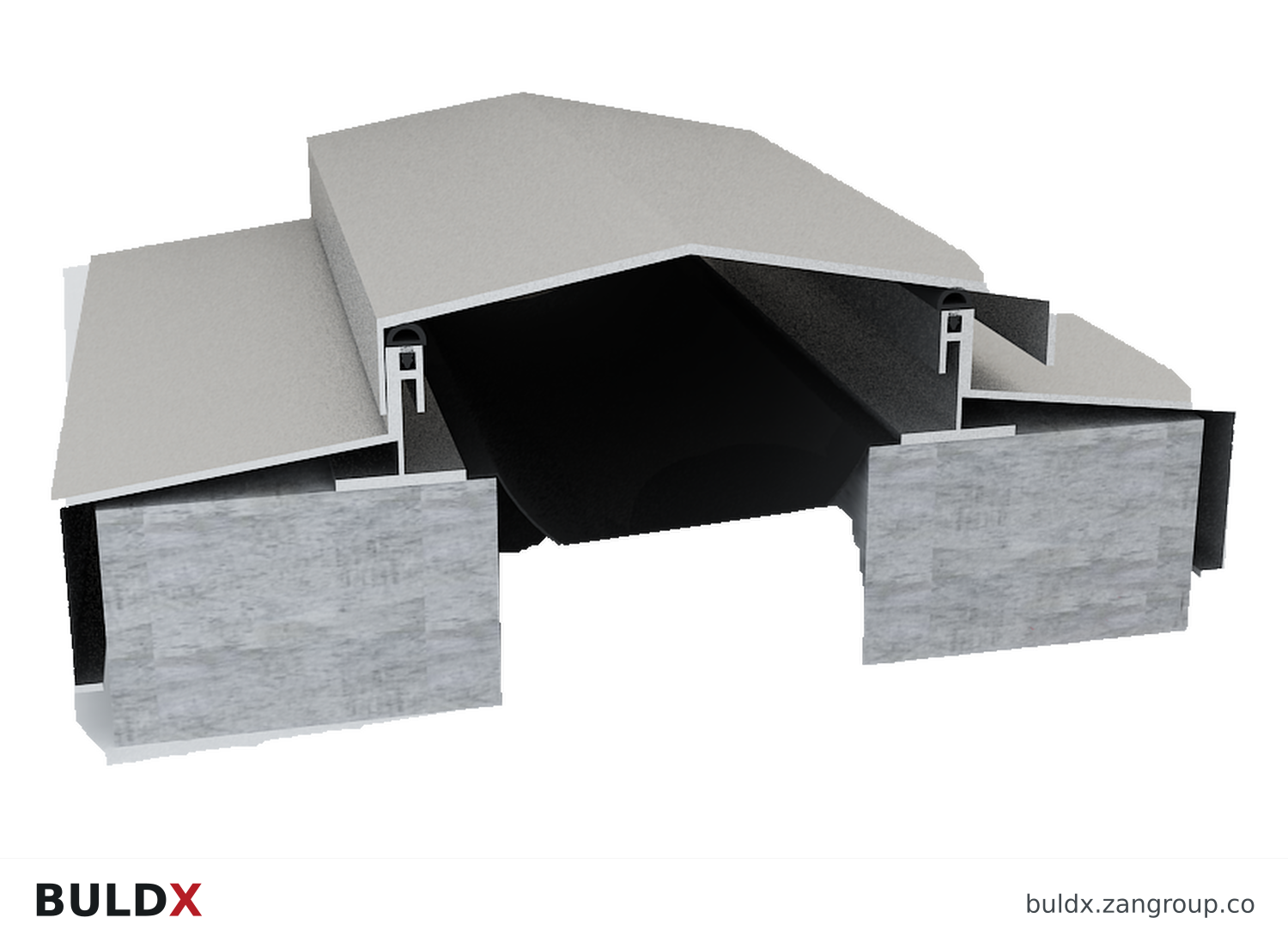 BULDX catalogue illustration of Parapet Coping - Type 1, code BDX-RC-01