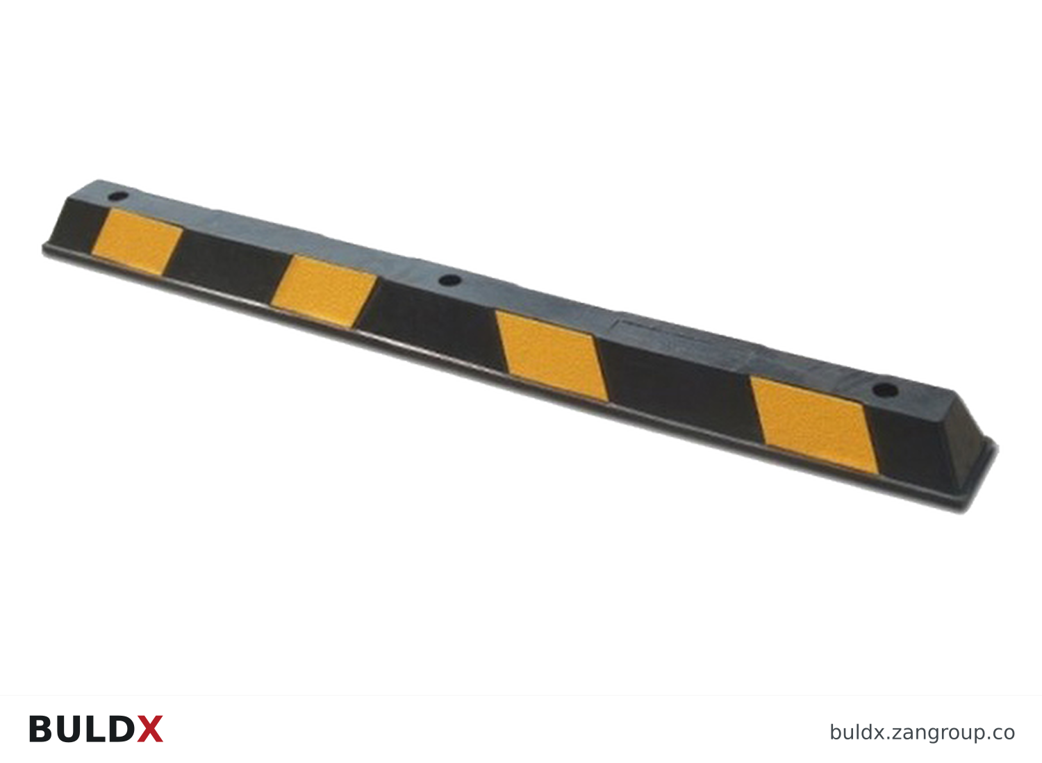 BULDX catalogue illustration: 1830 mm Reflective Rubber Wheel Stop, code BDX-WS-RB-1830