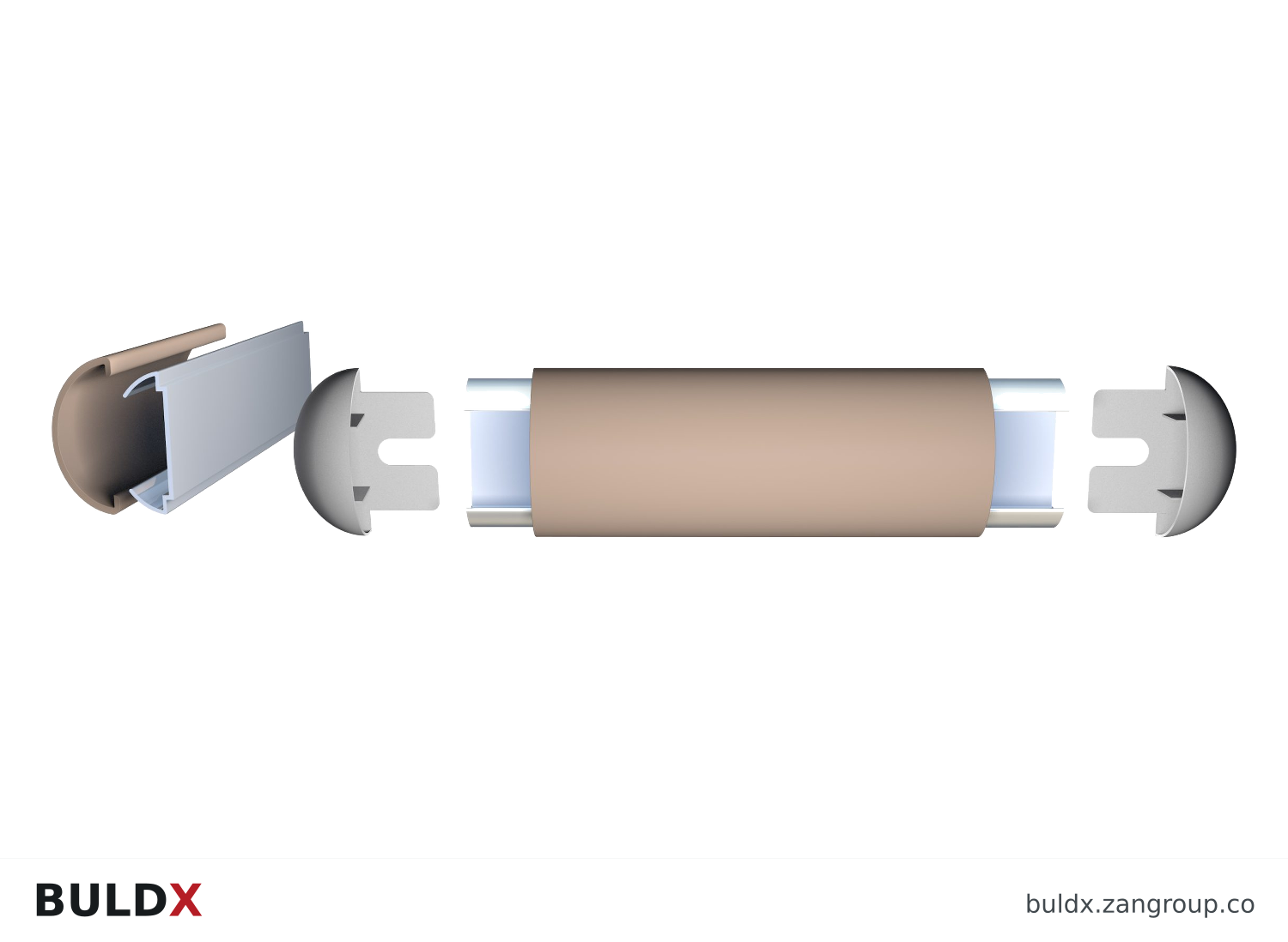 BULDX catalogue illustration: Slim Crash Rail, code ZCR-50DK